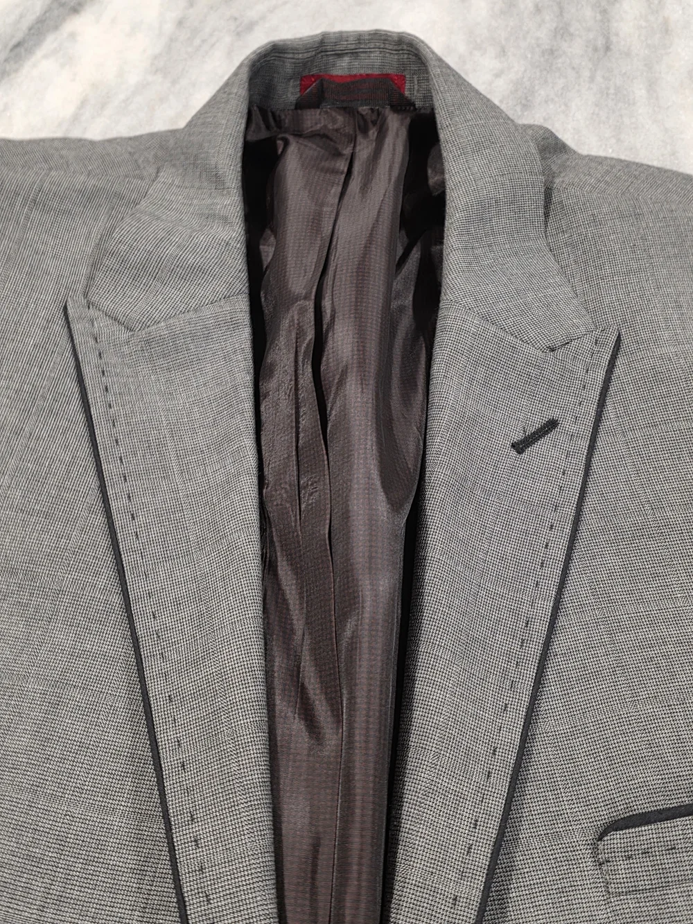 XL 46-48 Men's Alfani Slim Fit Stretch Blazer Gray Peak Lapel Sport Coat Soft